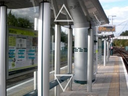 Looking along the platform for trams to Station Street