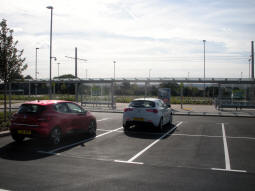 Looking across the car park to platform C
