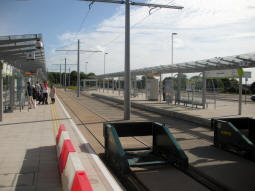 Platforms A and then C on the left, B on the right