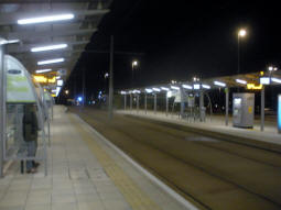 The platforms at night, from platform A