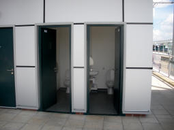 The toilets next to platform A