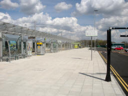 One of the car park entrances (right) near platform B (left)