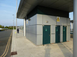 Toilets with platform A behind