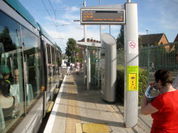 The platform for trams to Hucknall or Phoenix Park