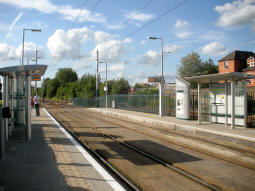 View of the stop from the platform for trams to Hucknall or Phoenix Park