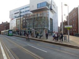 The platform for trams to Hucknall or Phoenix Park from the other platform