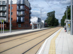 The platforms from by the platform for trams to Clifton South