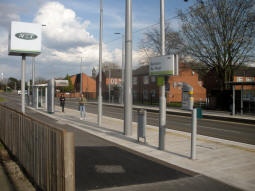 Approaching the platform for trams to the city centre