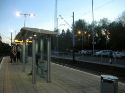 The platforms from the side for trams to the city centre