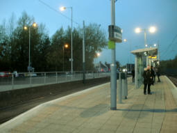The platforms from by the one for trams to Nottingham