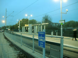 The island platform with the side for trams to Hucknall nearest