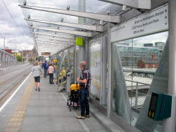 Looking along the platform for trams to Clifton South or Toton Lane