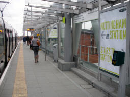 The platform for trams to Hucknall and Phoenix Park, looking in the direction of Toton Lane and Clifton South