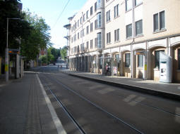 The stop viewed from the platform for trams to Hucknall or Phoenix Park