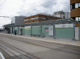 The platform for trams to the city centre from by the other platform