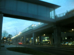 Looking up to the stop from the street below