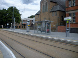 The platform for trams to Clifton South from by the other platform