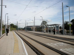 The platforms from the trams to Nottingham side
